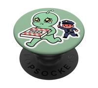 Crying Alien Pizza Thief Police Chase PopSockets Adhesive PopGrip