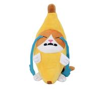 Crying Banana Cat Plush Toy, Sad Banana Cat Stuffed Animal, Cute Yellow Kitty Fruit Plushie Pillow Doll