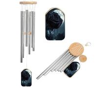 Crying Black Rose Moon Aluminium Wind Chime Memorial Chimes Soothing Melodic Windchimes for Garden Backyard Patio Outside Decor