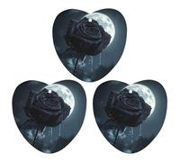 Crying Black Rose Moon Car Air Freshener 3-pack Aromatherapy Tablets Hanging Scented Cards for Rooms Bathrooms Wardrobe Love form
