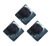 Crying Black Rose Moon Car Air Freshener 3-pack Aromatherapy Tablets Hanging Scented Cards for Rooms Bathrooms Wardrobe Rhombus