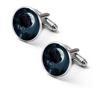 Crying Black Rose Moon Men's Cufflinks Alloy Cuff Link Classic Shirt Accessories for Party Business Wedding