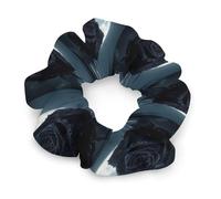 Crying Black Rose Moon Women's Scrunchies Ponytail Hold Hair Ties Gentle Hairs Bands Accessories for All Tousle Types