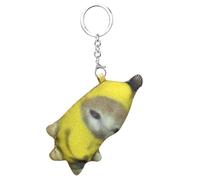 Crying Cat Keychain - 4.33x1.38 Inch 30g Plush DollCharm Keychain | Crying Sounds Plush Small Cat Banana Happy Plush Toy for Backpacks, Handbags, Cham Decorations, Banana Cat, Se référer au descriptif
