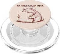 Crying Cat Pillow Hug I'm Fine I Already Cried PopSockets PopGrip for MagSafe