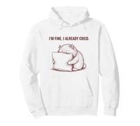 Crying Cat Pillow Hug I'm Fine I Already Cried Pullover Hoodie