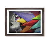 Crying Colour in Abstract Framed Print | A2 Walnut Framed Wall Art | Ready to Hang | Abstract Fantasy Picture | Living Room Bedroom Lounge Office