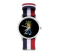 Crying Corn Woven Strap Watch Multicolor Wristwatch Non-Scale Analog Watches for Men Women Birthday Gift