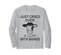 Crying Cow Animal Meme Funny Sad Aesthetic Long Sleeve T-Shirt