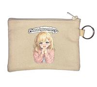 Crying Girl Pleading for Mercy Key Chain Coin Purse Beige