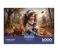 Crying Girl Recycled Paper Jigsaw Puzzle 1000 Piece Autumn Forest Memory Improvement Party Game 70x50cm/1000pcs