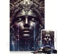 Crying Goddess with Golden Crown 1000 Pieces Jigsaw Puzzles for Adults Strong Logic Sharp Color Fun Challenge (50x75cm)