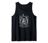 Crying Gothic Angel Under Crescent Moon Ruins Tank Top