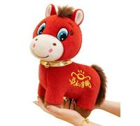 Crying Horse Plush Toy - Lunar New Year Figurine, Cute Smiling & Crying Horse Mascot, 15.7in Plush Stuffed Animal for Year of the Horse Celebration