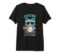 Crying is My Cardio Raccoon Premium T-Shirt