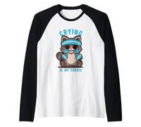 Crying is My Cardio Raccoon Raglan Baseball Tee