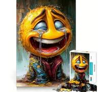 Crying Laughing Emoji Character Art 1000 Piece Jigsaws for Teenagers Sharp Thinking Smooth Cut Fun Activity Art Piece (38x26cm)