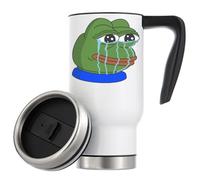 Crying Pepe The Frog Running Tears Vacuum Insulated Thermal Travel Coffee Mug 480ml White