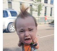 Crying Punk Baby Latex Head Masque for Performances, Cosplay, Haunted Houses