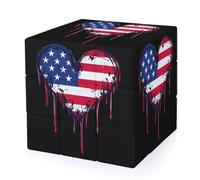 Crying U.S. Heart Flag Funny 3-D Puzzles Speed Cube for Adults