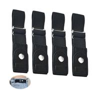 Cryluxial No Buckle Belt 4 Pack, Black Adjustable Waist Belt Side Strap, Ladies Elastic Belt for Jeans & Trousers, Invisible Clip Between Loops, Low Profile, For Travel Work School Daily Wear