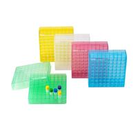 CryoKING 2in 81-Well PP Lab Freezer Box Cryo Boxes Cryogenic Storage Box, Assorted Colors Microtube Storage Box, 5 pcs/Pack