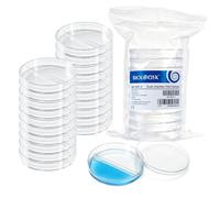 CryoKing 30pcs Petri Dish, 2 Compartments Petri Dish, 90mm*15mm Plastic Petri Dishes with Lids, 2 Compartments Culture Dish for Lab Science Experiments, Sterile, Clear