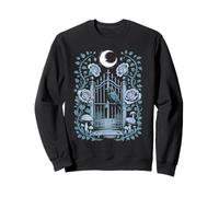 Crypt Keeper’s Garden Gothic Cemetery Gate Raven Sweatshirt