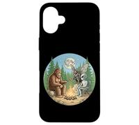 Cryptid Bigfoot Alien Mothman Moonlight Camping Case for iPhone 16 Plus