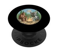Cryptid Bigfoot Alien Mothman Moonlight Camping PopSockets Adhesive PopGrip