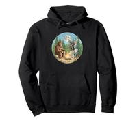 Cryptid Bigfoot Alien Mothman Moonlight Camping Pullover Hoodie