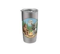 Cryptid Bigfoot Alien Mothman Moonlight Camping Stainless Steel Insulated Tumbler