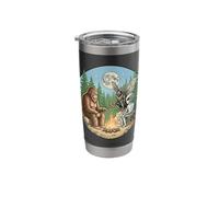 Cryptid Bigfoot Alien Mothman Moonlight Camping Stainless Steel Insulated Tumbler