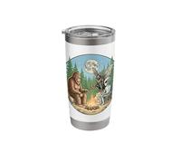 Cryptid Bigfoot Alien Mothman Moonlight Camping Stainless Steel Insulated Tumbler