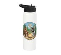 Cryptid Bigfoot Alien Mothman Moonlight Camping Stainless Steel Insulated Water Bottle