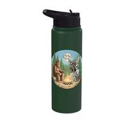 Cryptid Bigfoot Alien Mothman Moonlight Camping Stainless Steel Insulated Water Bottle