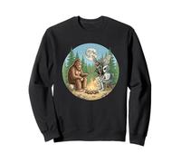 Cryptid Bigfoot Alien Mothman Moonlight Camping Sweatshirt
