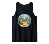 Cryptid Bigfoot Alien Mothman Moonlight Camping Tank Top