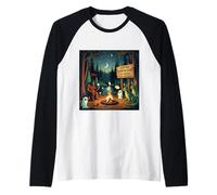 Cryptid Campground Bigfoot Mothman Aliens Loch Ness Monster Raglan Baseball Tee