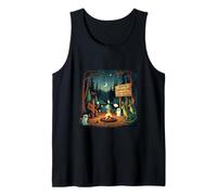 Cryptid Campground Bigfoot Mothman Aliens Loch Ness Monster Tank Top