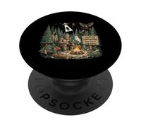 Cryptid Campground Funny Bigfoot Aliens Loch Ness Goblins PopSockets Adhesive PopGrip