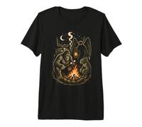 Cryptid Camping Bigfoot Mothman Nessie Campfire Premium T-Shirt