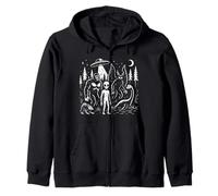 Cryptid Creatures, Bigfoot Mothman, Loch Ness, Monster Alien Zip Hoodie