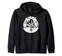 Cryptid Creatures, Bigfoot Mothman Loch Ness Monster Alien Zip Hoodie