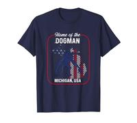Cryptid Home of The Michigan Dogman T-Shirt, Men, Navy Blue, Large