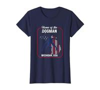 Cryptid Home of The Michigan Dogman T-Shirt, Women, Navy Blue, 3X-Large