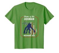Cryptid Home of The Michigan Dogman T-Shirt, Youth, Grass Green, Small