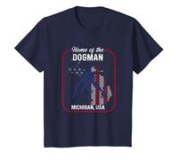 Cryptid Home of The Michigan Dogman T-Shirt, Youth, Navy Blue, Small