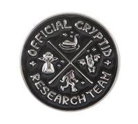 Cryptid Research Team Enamel Pin Badge | Paranormal Investigator Lapel Pin | Fun Gift for UFO Spotters and Bigfoot Believers | Glossy Enamel Finish | Mystery Lover Accessory