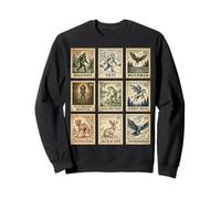 Cryptid Stamp Collection Bigfoot Yeti Mothman Vintage Sweatshirt